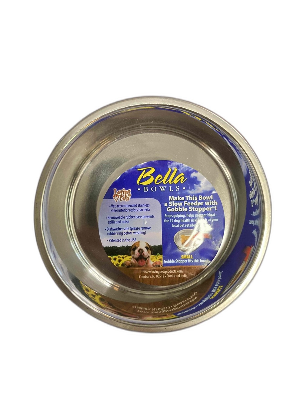 Loving Pets “Bella Bowl” Small Stainless Steel Feeding Bowl NWT
